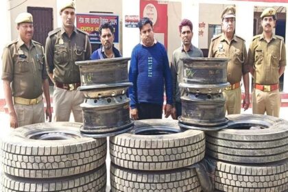 टायर चोर गिरोह के 3 सदस्य:टायर व रिम समेत दबोचे गए