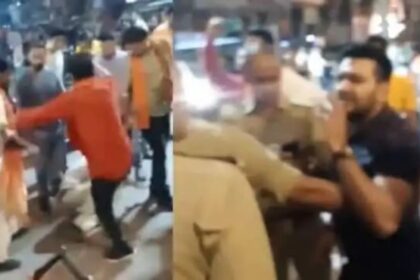 भाजपा कार्यकर्ताओं ने दारोगा को सरेराह पीटा, सोशल मीडिया पर वीडियो वायरल